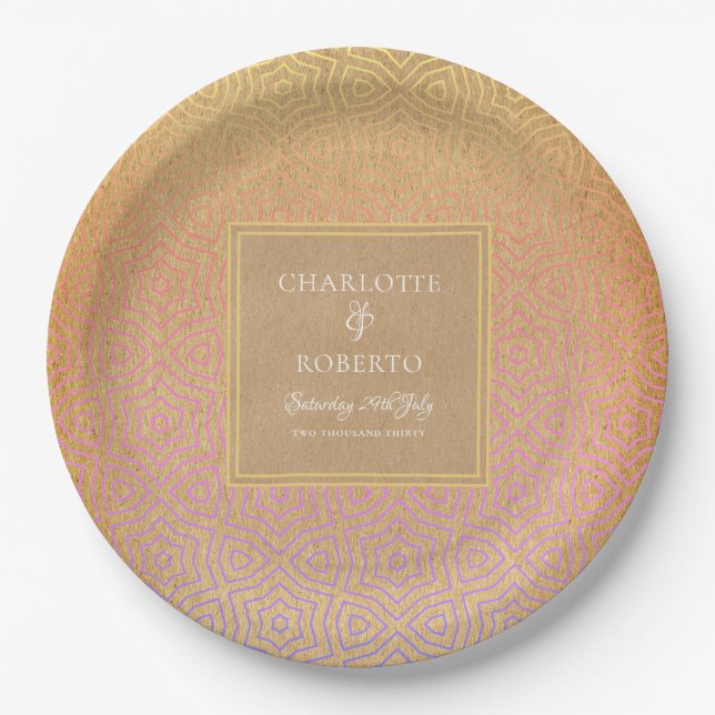 Assiettes En Carton Maroc Désert Mariage chic (Devant)