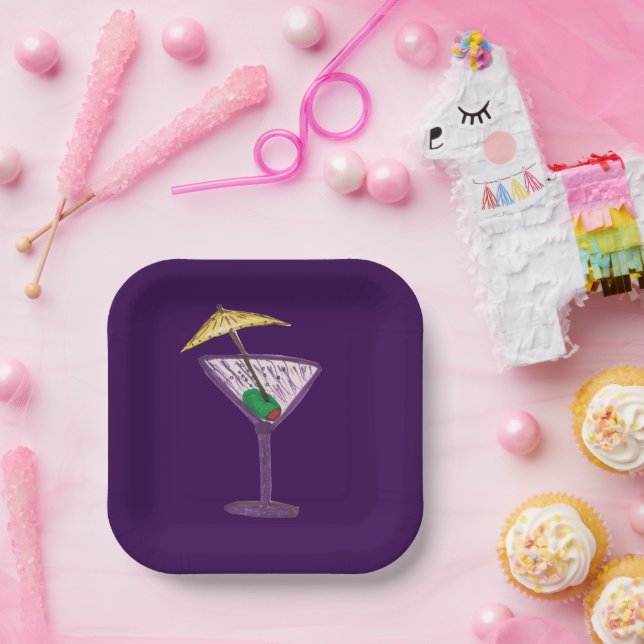 Assiettes En Carton Martini (Fête)