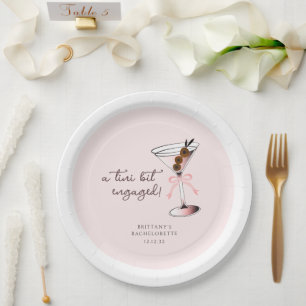 Assiettes En Carton Martini bit engagé Martini Pink Bachelorette