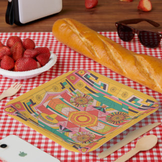 Assiettes En Carton Marvel de mosaïque maya 02