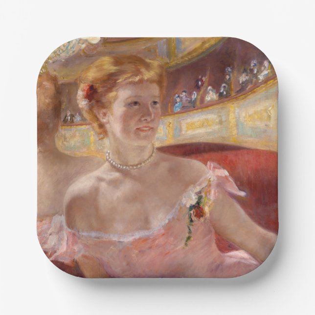 Assiettes En Carton Mary Cassatt - Femme avec collier de perle dans un (Recto)