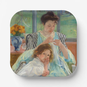 Assiettes En Carton Mary Cassatt - Jeune mère coudre