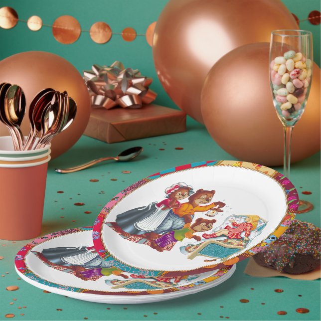 Assiettes En Carton Masha et 3 ours (Multi)