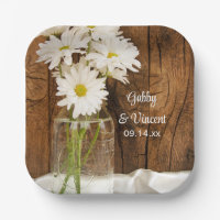 Mason Jar et White Daisies Barn Mariage