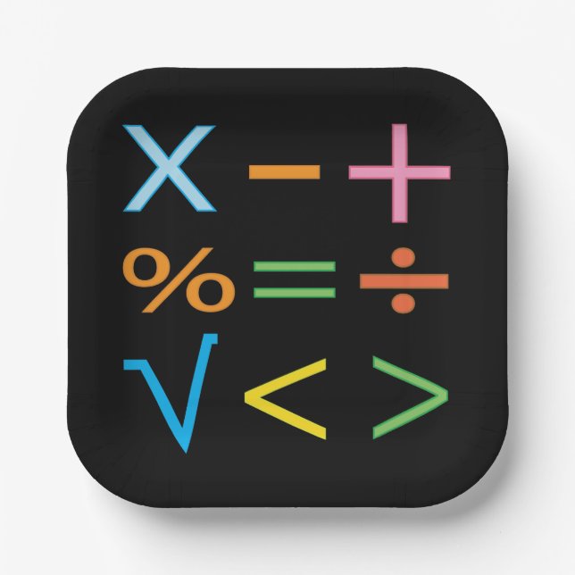 Assiettes En Carton Mathématiques mathématiques Symbole mathématique P (Recto)