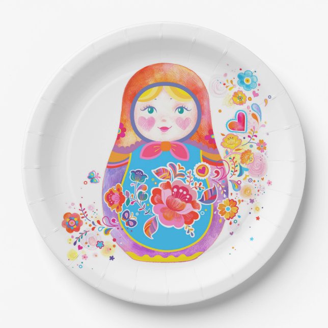 Assiettes En Carton Matryoshka (Devant)