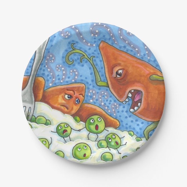 ASSIETTES EN CARTON MAUVAIS JAM JOUER AUX POIS, AMUSANT REPAS DE REPAS (Devant)