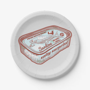 Assiettes En Carton Mauvaise haleine drôle Sardines en étain