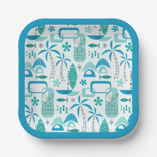 Assiettes En Carton MCM Hawaiian Village – Blue