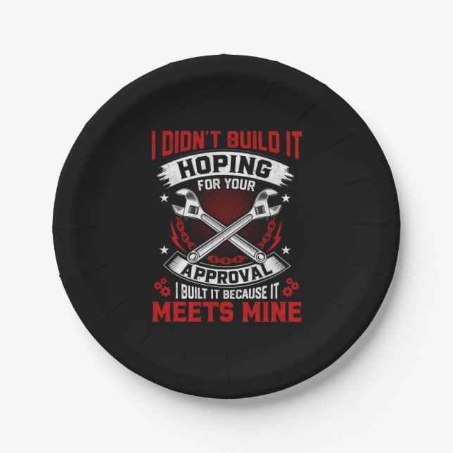 Assiettes En Carton Mécanicien Je Ne L'Ai Pas Construit (Devant)