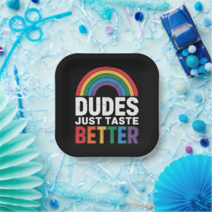 Assiettes En Carton Mecs Ont Juste Meilleur Goût Drôle Fierté Gay Cade