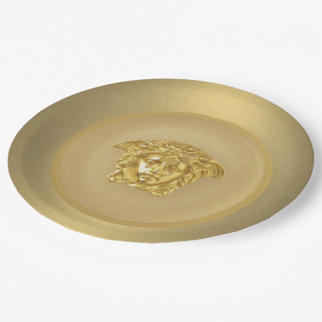 Assiettes En Carton Médaille d'or Medusa (Angle)