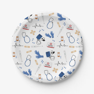 Assiettes En Carton Médecin Médicale moderne Motif infirmière
