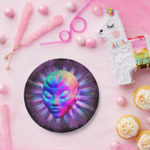 Assiettes En Carton Méditation psychédélique Alien