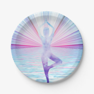 Assiettes En Carton Méditation Yoga Zen Pastel Couleur