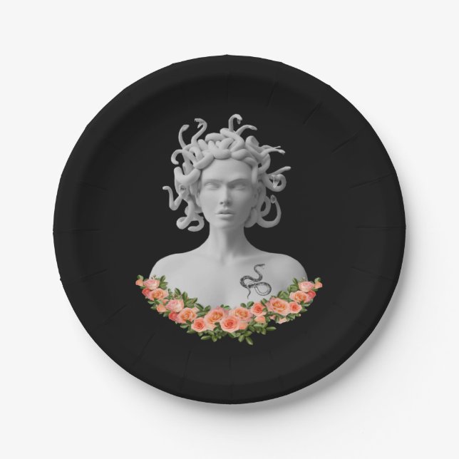 Assiettes En Carton Medusa Gorgon Mythologie grecque (Devant)