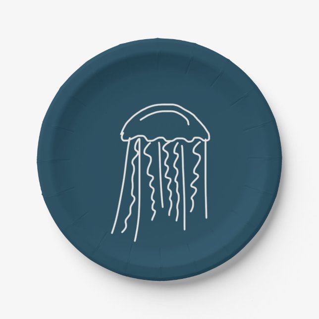 Assiettes En Carton Méduse marine faune aquatique (Devant)