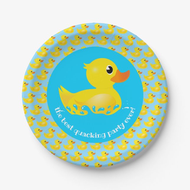Assiettes En Carton 'Meilleure fête du Quacking' pour le canard en cao (Devant)