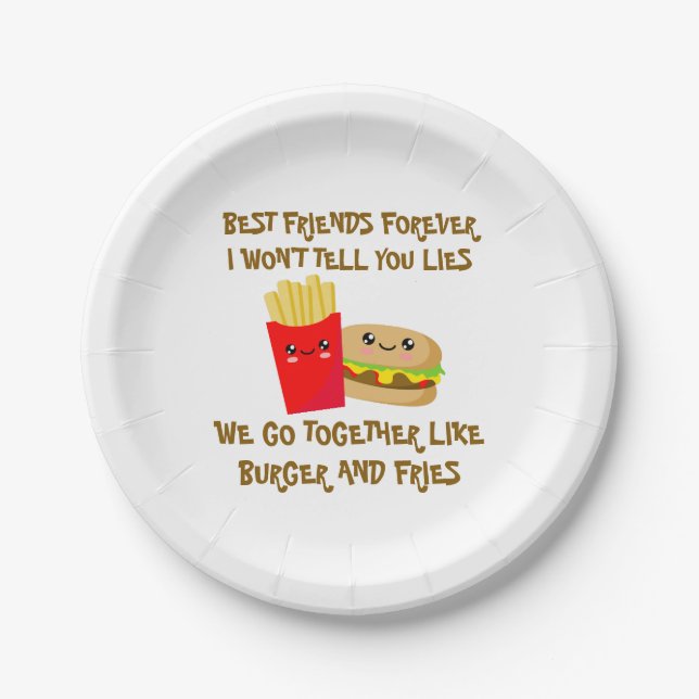 Assiettes En Carton Meilleurs amis pour toujours (Devant)