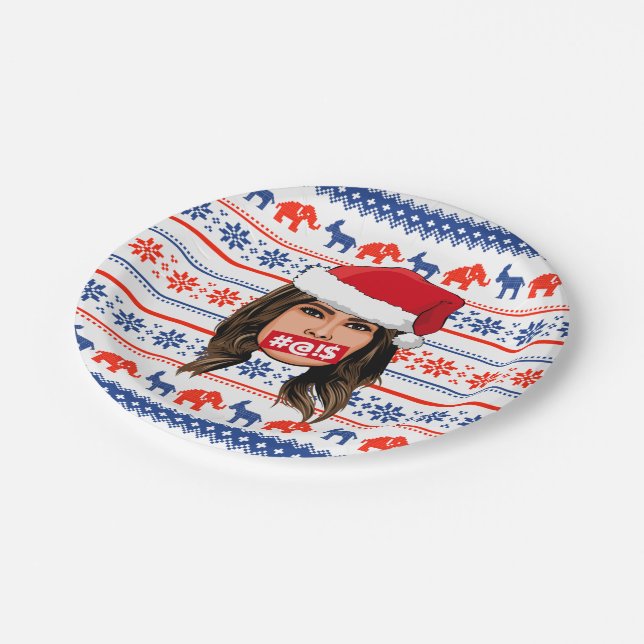 ASSIETTES EN CARTON MELANIA TRUMP (Angle)