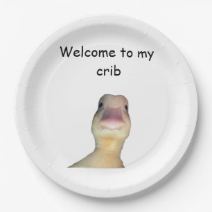 Assiettes En Carton Mème de canard drôle – “Bienvenue dans mon antre” 