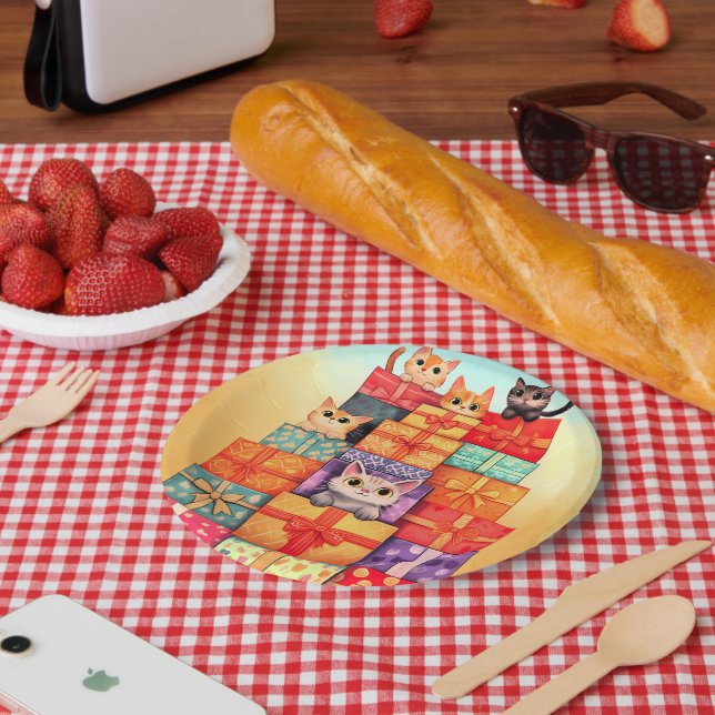 Assiettes En Carton Meow Gift Birthday Tower (Pique-nique)