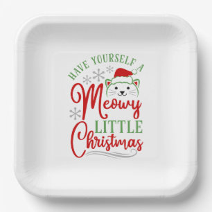Assiettes En Carton Meowy Little Christmas