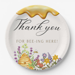 Assiettes En Carton Merci Pour L'Abeille Ici Plaque