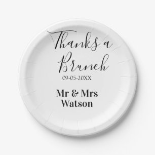 Assiettes En Carton Merci pour un nom de brunch post-mariage date simp