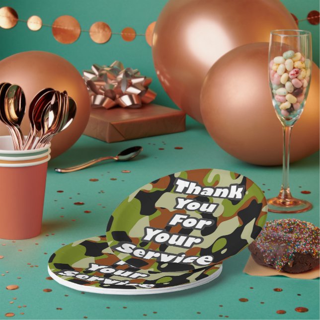 Assiettes En Carton Merci pour votre service (Multi)