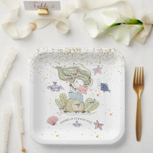 Assiettes En Carton Mermaid 1er fête d'anniversaire