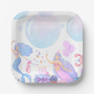 Assiettes En Carton Mermaid Birthday
