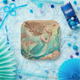 Assiettes En Carton Mermaid theme party custom paper plates
