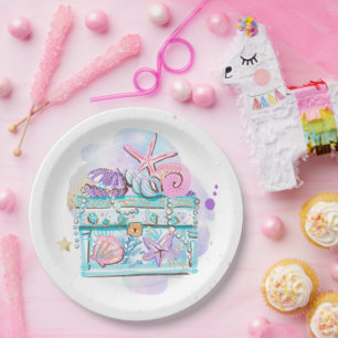 Assiettes En Carton Mermaid Whimsical Sous La Fête D'Anniversaire De L