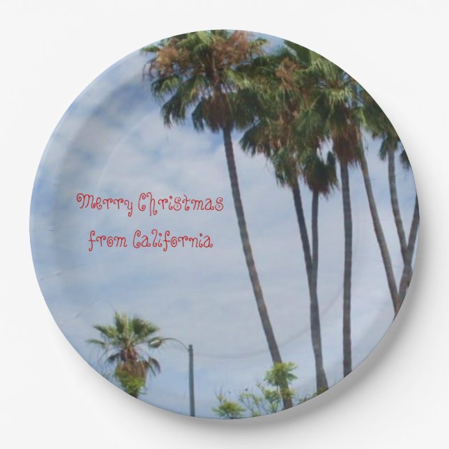 ASSIETTES EN CARTON MERRY CHRISTMAS DE CALIFORNIE (Devant)