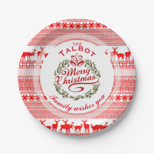 Assiettes En Carton MERRY NOËL Plaque P personnalisée traditionnelle