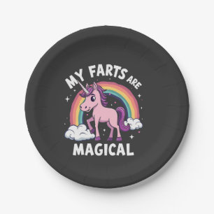 Assiettes En Carton Mes Farts sont Magique Funny Unicorn Arc-en-ciel