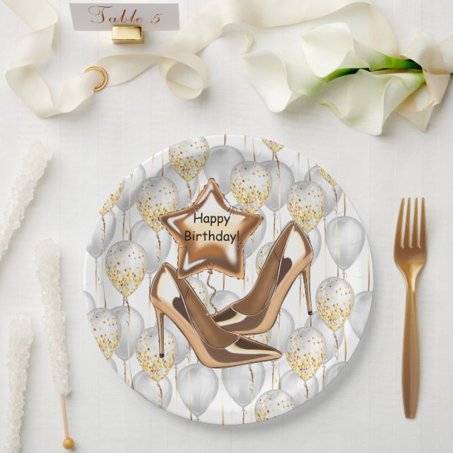 Assiettes En Carton Mesdames Joyeux anniversaire (Mariage)