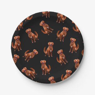 Assiettes En Carton Mete Artsy Golden Retriever Chien Motif