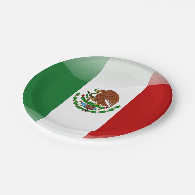 Assiettes En Carton Mexico glossy flag (Angle)
