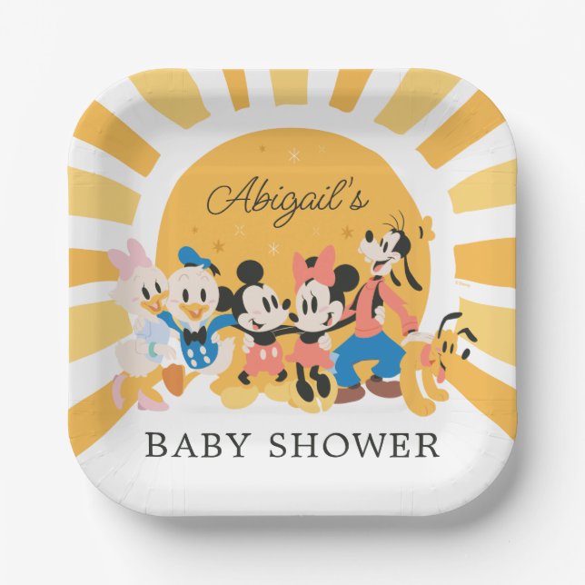 Assiettes En Carton Mickey et amis Baby shower Sunshine (Recto)
