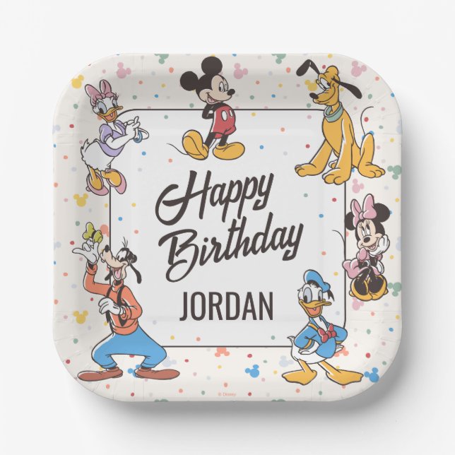 Assiettes En Carton Mickey & Friends Caractère Disney Anniversaire (Recto)