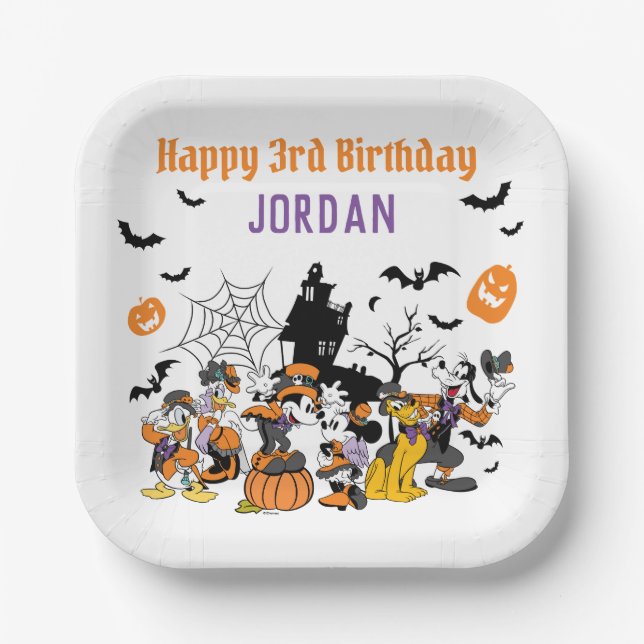 Assiettes En Carton Mickey & Friends Halloween Anniversaire (Recto)