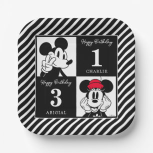 Assiettes En Carton Mickey & Minnie Enfants Jour d'anniversaire conjoi