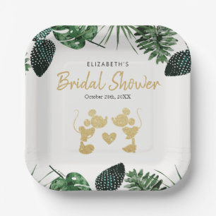 Assiettes En Carton Mickey & Minnie Fête des mariées Tropical Faux G
