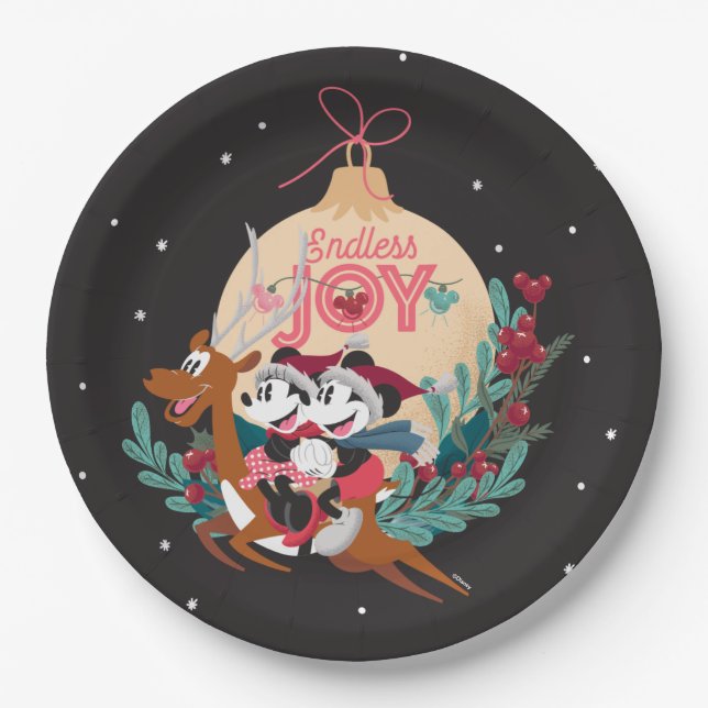 Assiettes En Carton Mickey & Minnie | Joie infinie (Devant)