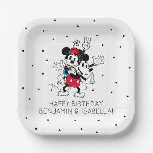 Assiettes En Carton Mickey & Minnie Jumeaux