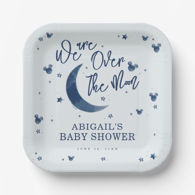 Assiettes En Carton Mickey Mouse | Au-dessus de la lune - Baby shower  (Recto)