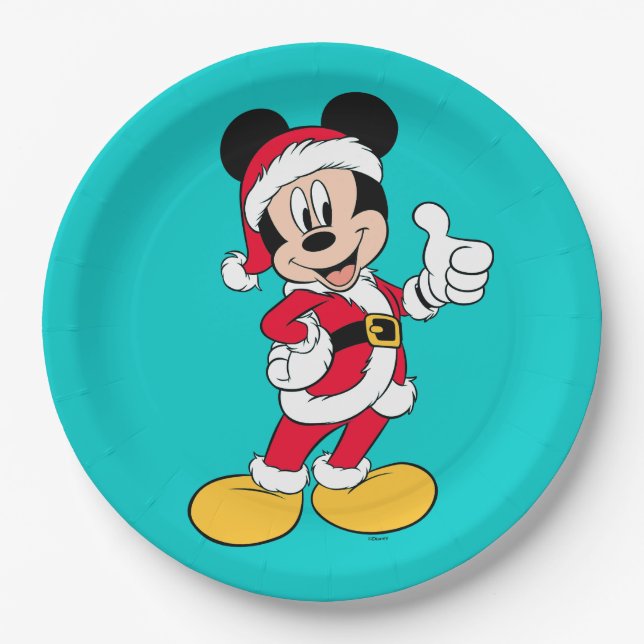 Assiettes En Carton Mickey Mouse | Équipement du Père Noël (Devant)