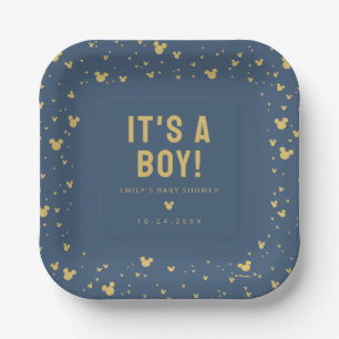 Assiettes En Carton Mickey Mouse Gold Confetti Baby shower